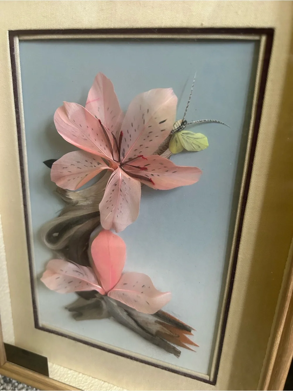 CAC Feather Art Collectors Item - Pink Flowers